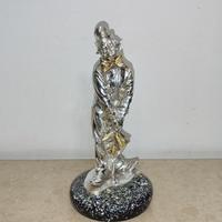 Statua Pagliaccio G. Mariani - Resina Argentata