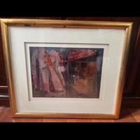 Quadro artistico firmato con cornice d’orata