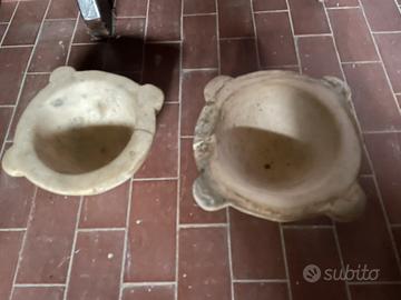 Mortaio, fioriera, centrotavola in marmo