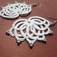 Orecchini in pizzo chiacchierino - Bianco