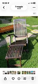 Lettino più sedia da giardino in legno