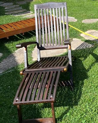 Lettino più sedia da giardino in legno