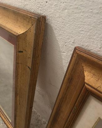 Cornice in legno dorata e anticata