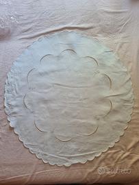 tovaglietta lino ricamo intaglio biancheria vintag