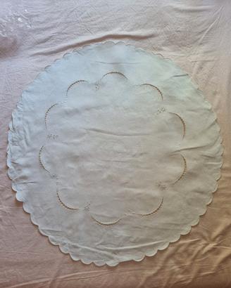 tovaglietta lino ricamo intaglio biancheria vintag