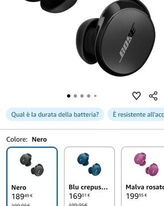 Cuffiette Bose QuietComfort Ultra Earbuds Auricola