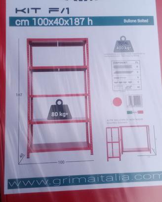 SCAFFALATURE METALLICHE ROSSE A BULLONI