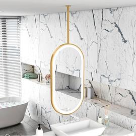 specchio design con luce con attacco dal soffitto