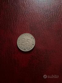 25 centesimi aquila sabauda 1903