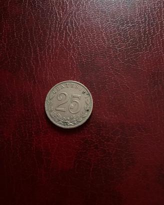 25 centesimi aquila sabauda 1903