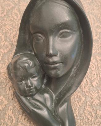 Madonnina con bambino in ceramica 