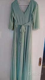 Abito da cerimonia colore verde salvia 