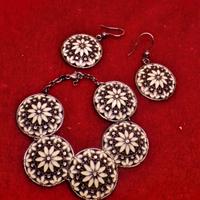 ARGENTO 925 bracciale e orecchini smaltati