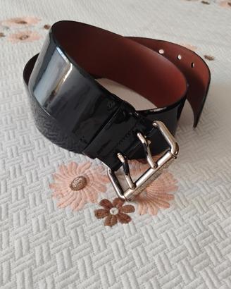Cintura Ralph Lauren in vernice blu nuova