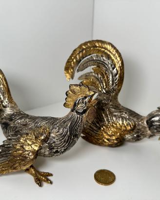 Galli da combattimento in argento - Spagna