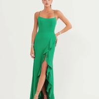 vestito lungo Jean Cryo verde smeraldo