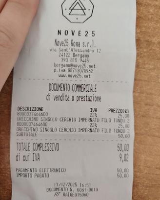 Orecchini Unisex Argento nove25