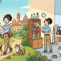 Dog sitter e cat sitter, magazzino, pulizie