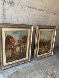 quadri con cornice olio su tela firmati