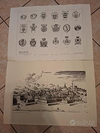 N.2 stampe storiche Pinerolo (TO) cm. 50x35.