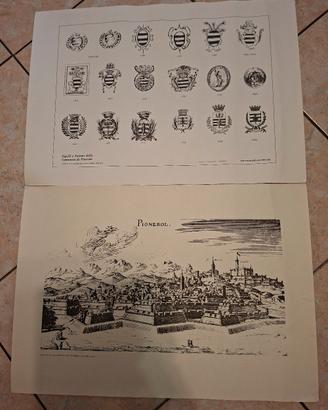N.2 stampe storiche Pinerolo (TO) cm. 50x35.