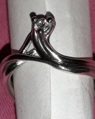 Anello solitario argento
