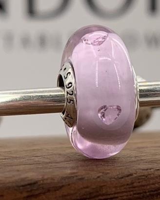 Pandora Charm 791632PCZ Murano Cuori Rosa