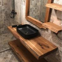 lavandino appoggio in legno massello 