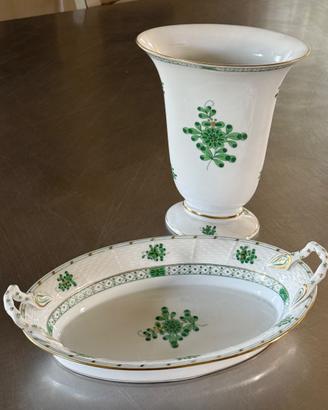 Vaso + vassoio HEREND porcellana ungherese