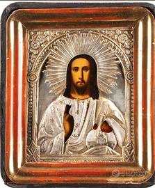 Antica icona russa "Cristo Cosmokrator"
