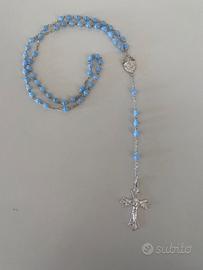 Rosario Madonna di Lourdes grani azzurri Italy