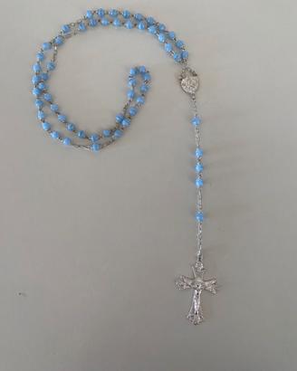 Rosario Madonna di Lourdes grani azzurri Italy