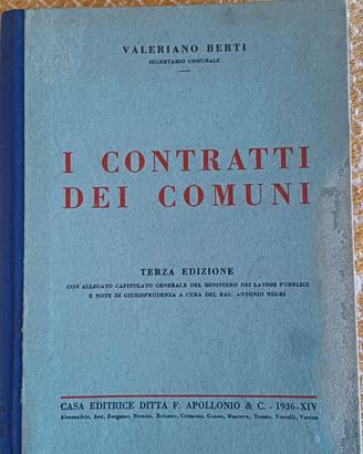 Libro antico "I Contratti dei Comuni" (1936 - XIV)
