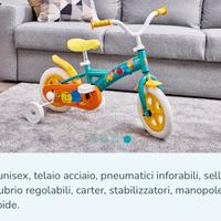 Bicicletta Unisex, 10”, verde giallo e arancio, +3