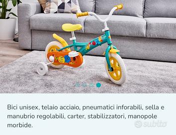 Bicicletta Unisex, 10”, verde giallo e arancio, +3