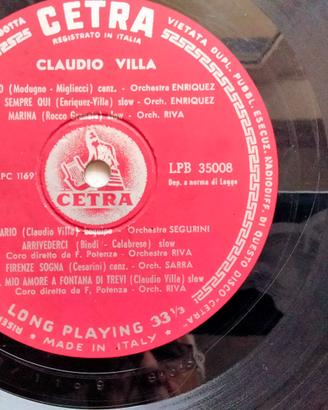 DISCO CLAUDIO VILLA  - CETRA  -  LONG  PLAYING  33