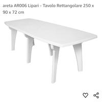 tavolo da esterno 250 cm bianco 