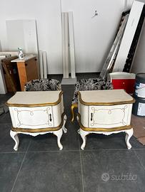 Coppia comodini anni  50 stile barocco rivisitati