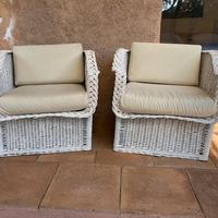 Poltrone da giardino in vimini 2 sedute