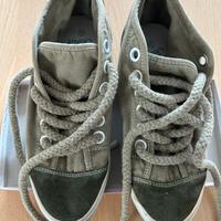 Scarpe in tessuto verde militare