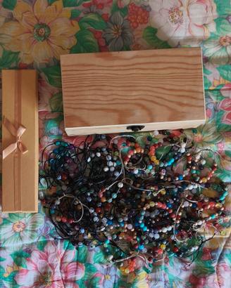 Lotto bracciali con pietre semipr e filo cerato