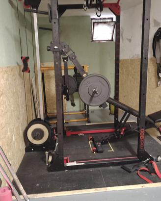 rack dechatlon multifunzione, con lat e panca jam