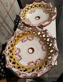 Lampadario ceramica siciliana artigianato italiano