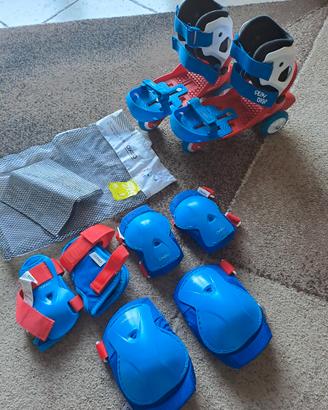 Pattini regolabili per bambini + set protezioni 
