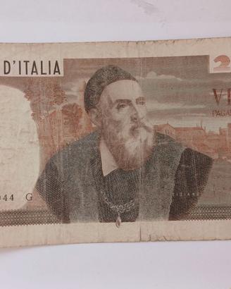 Rara Banconota 20.000 Lire Tiziano 21 Febbraio 75