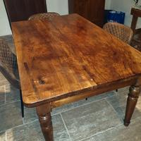 TAVOLO MASSELLO IN NOCE ANTICO