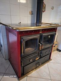 Stufa cucina a legno ceramica ottone ANSELMO COLA
