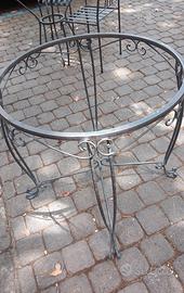 TAVOLO TONDO + 4 SEDIE IN FERRO BATTUTO E.N.