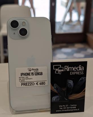 iPhone 15 128GB blu usato garanzia 