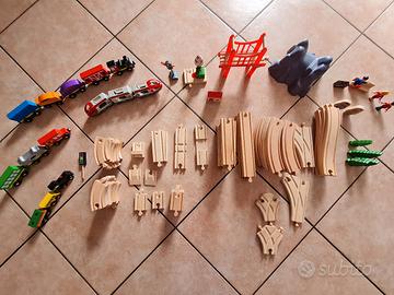 set treni e ferrovie in legno